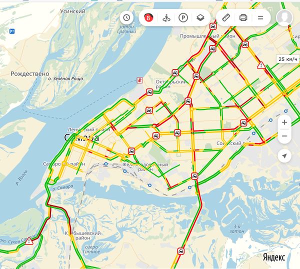 Пробки самара. Яндекс пробки Самара сейчас.