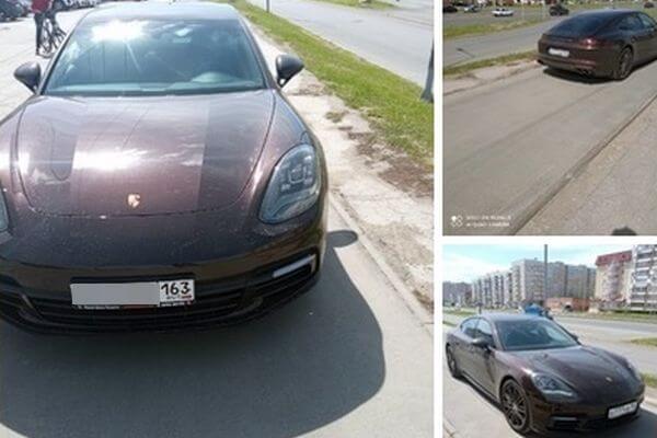 В Тольятти хозяина "Порше" оштрафовали на 1 тысячу рублей за парковку на тротуаре | CityTraffic