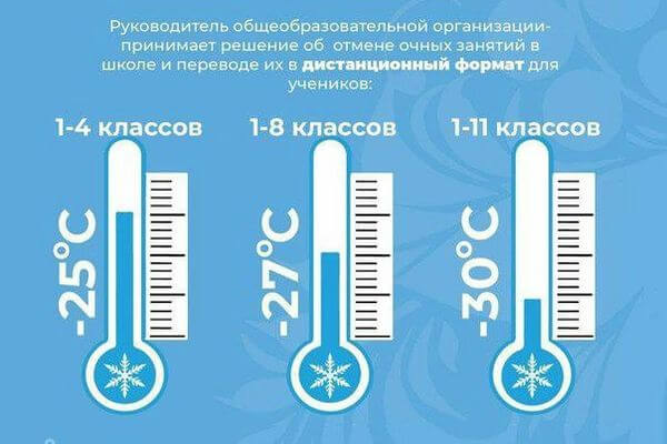 Власти Самарской области напомнили, при каких морозах занятия в школах можно отменить