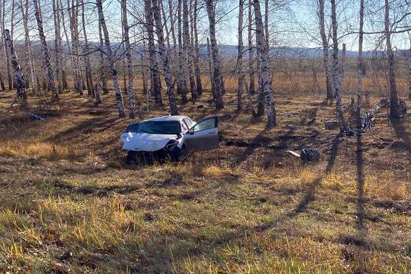 В Самарской области иномарка вылетела с трассы и врезалась в дерево, водитель попал в больницу