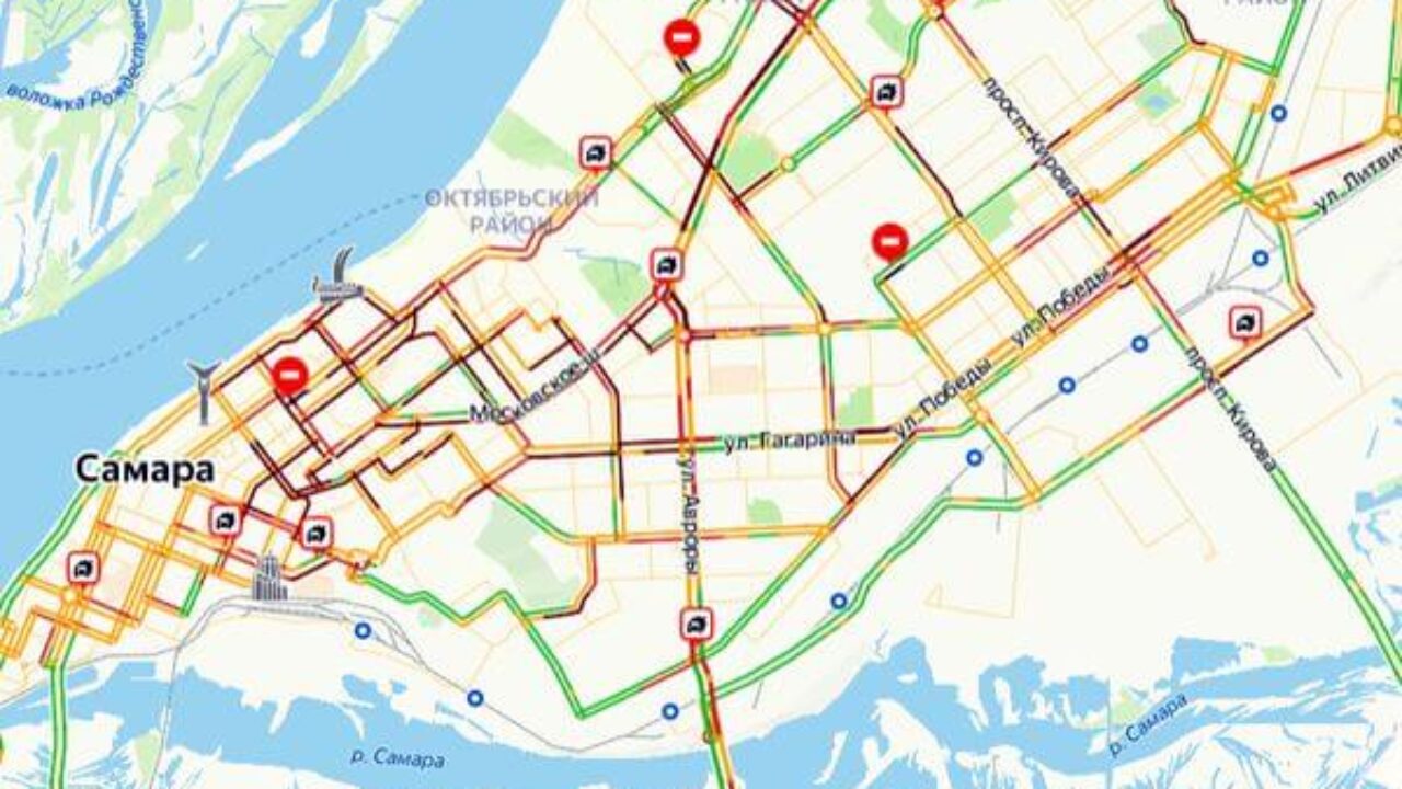 Из-за снегопада 20 ноября Самара встала в 10-бальных пробках | CityTraffic