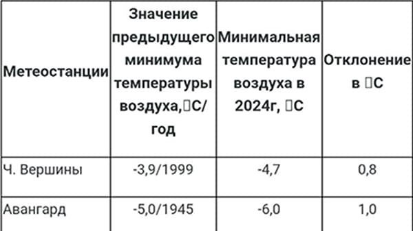 В Самарской области заморозки побили рекорд 79-летней давности